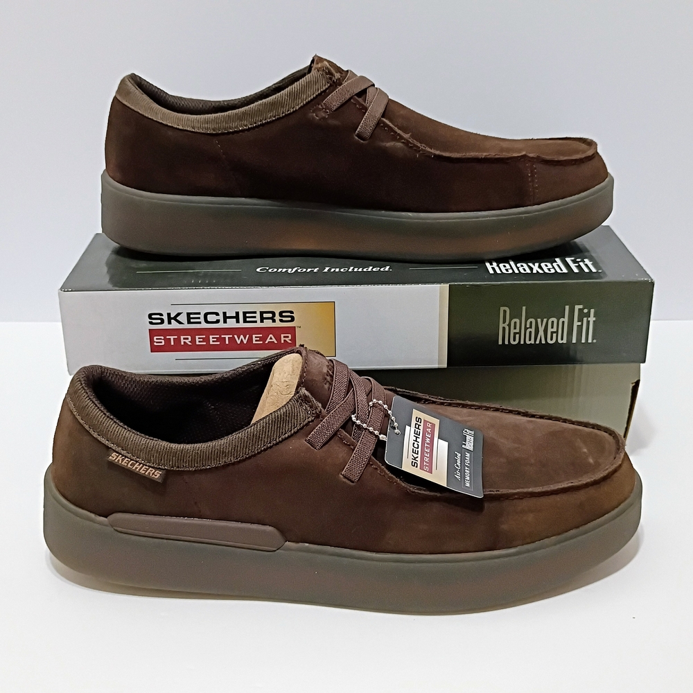 Skechers Chocolate Verloma Lestin Relaxed Fit Slip-in Men's Wallabees
